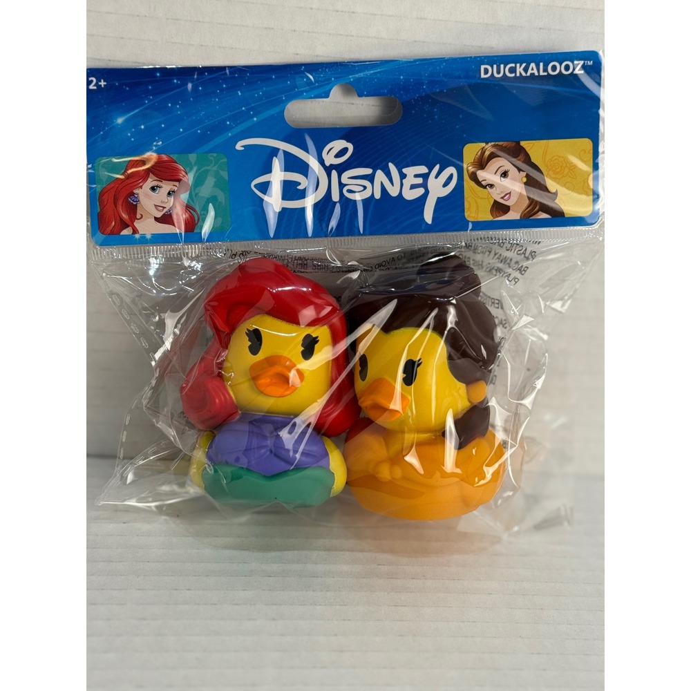 Disney Duckalooz Ariel & Belle 3" Rubber Ducks Jeep 2 Pack Sealed‎ NWT